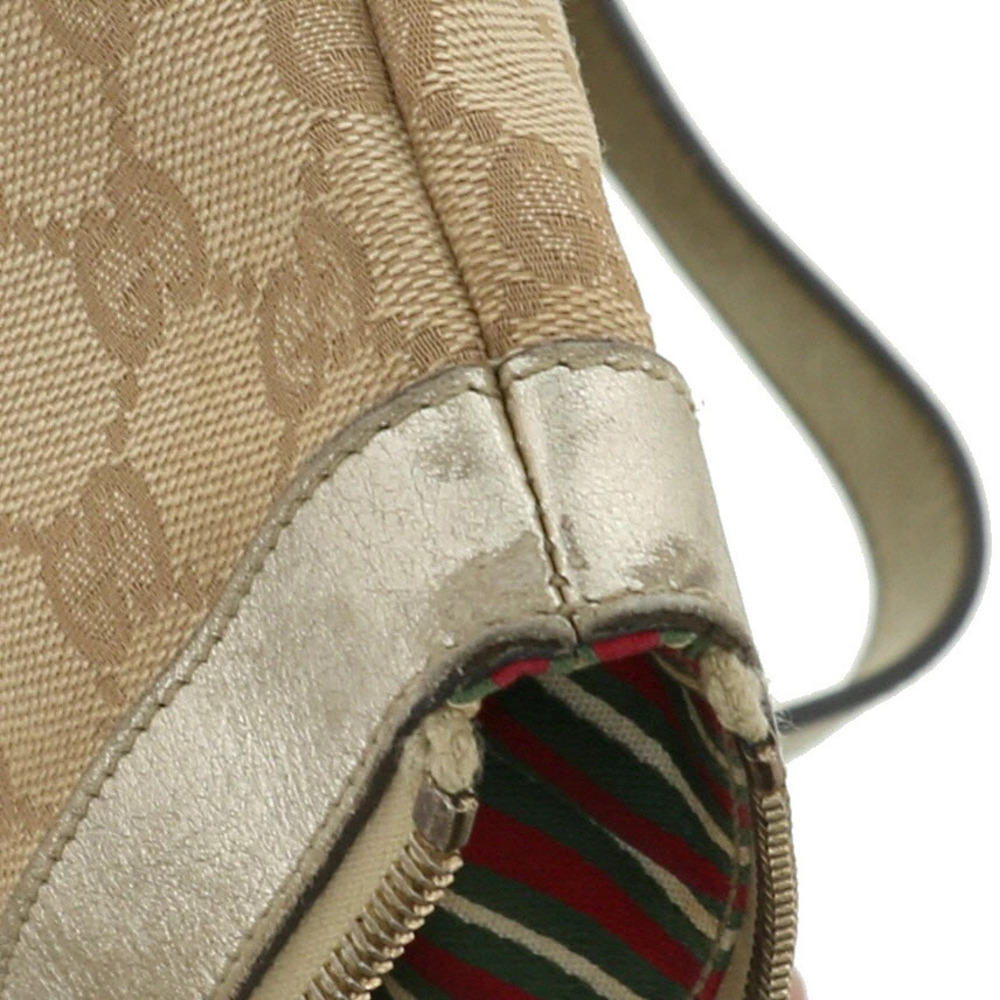 Gucci GG Canvas Abbey Tote bag metallic gold leather trim - Picture 6 of 6